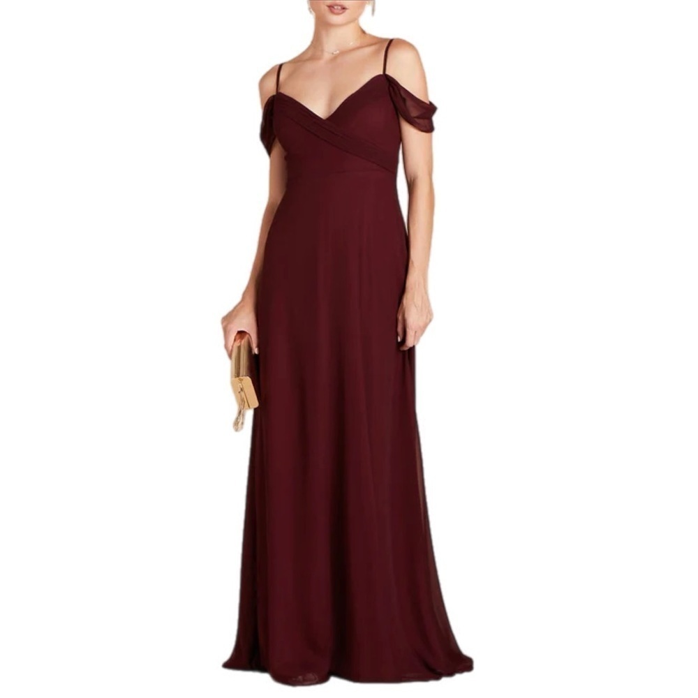 Birdy Grey Spence Convertible Chiffon Dress Sz Large Cabernet‎ Bridesmaid Formal